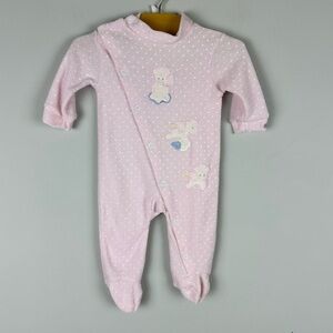 Vintage Lacoste Terrycloth Pink Baby Footed One Piece  sz 12-18m